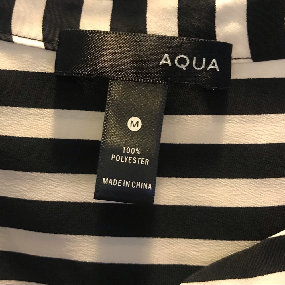 EUC Aqua Black & White Stripe Block Sleeveless Top - Picture 5 of 7